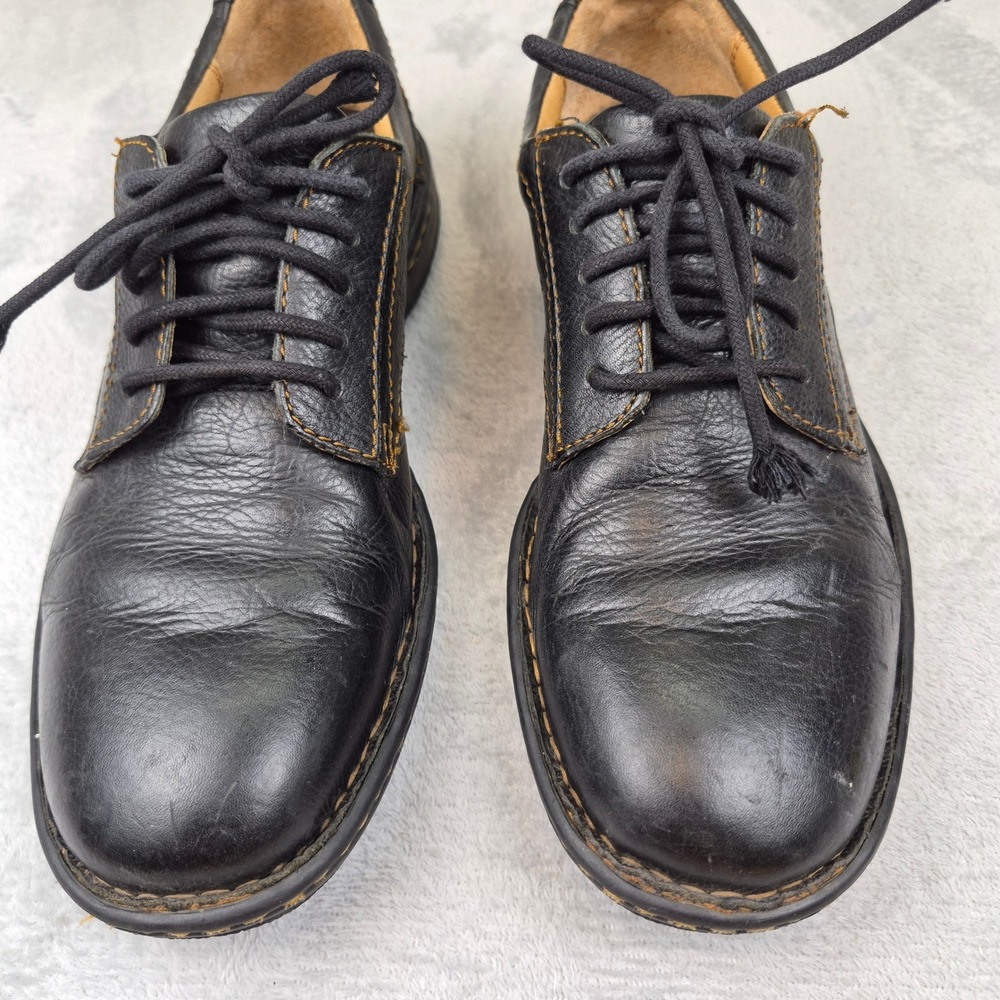 Born Mens H25803 Black Leather Oxford Lace Up Shoes Contrast Stitch Size 9.5 43 - Picture 3 of 14